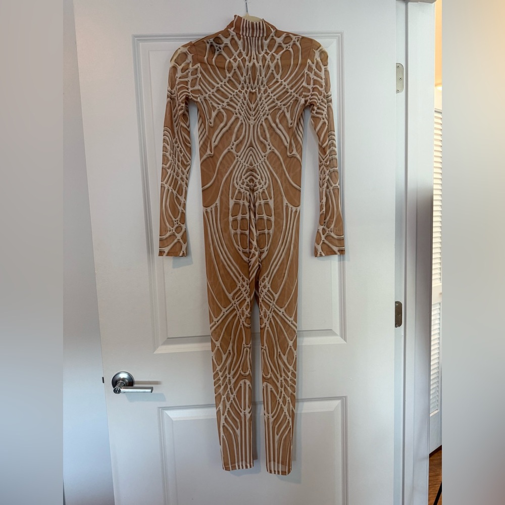 Festival Nude Mesh Abstract Bodysuit